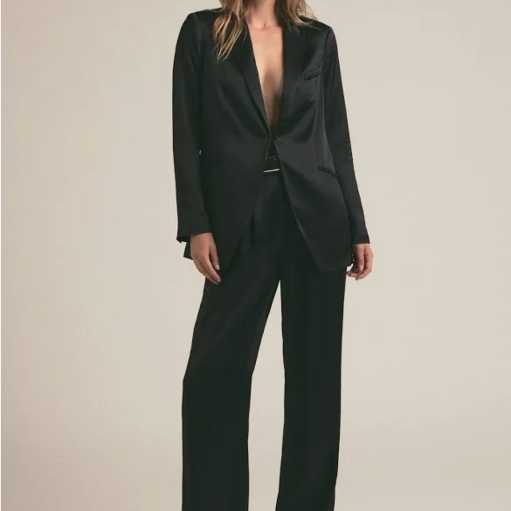 Loveshackfancy Silk Black Blazer 4
